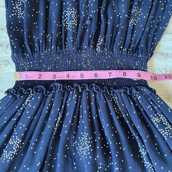 Rails Jasmine Star Mini Dress In Navy Nova Smocked Long Sleeve small - Picture 5 of 14